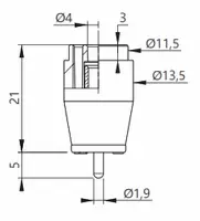 3223-PCB 4mm Socket with 5mm Pin